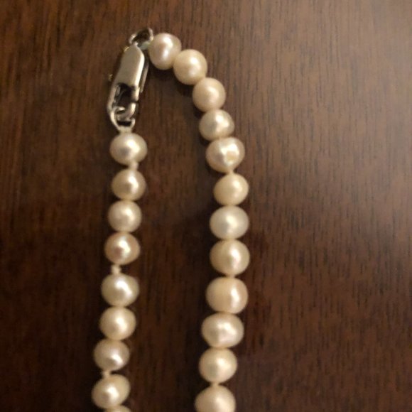 Freshwater Pearl, Sterling and Malachite Tassel Necklace - Picture 2 of 4